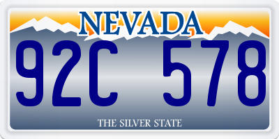 NV license plate 92C578