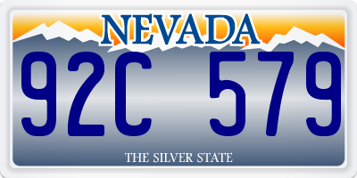 NV license plate 92C579