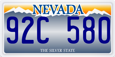 NV license plate 92C580