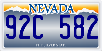 NV license plate 92C582