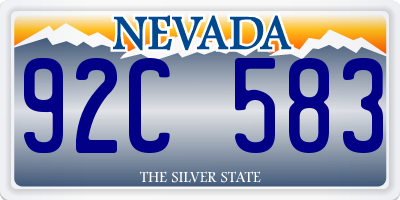 NV license plate 92C583