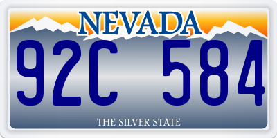 NV license plate 92C584