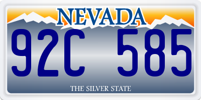 NV license plate 92C585