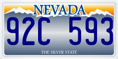 NV license plate 92C593