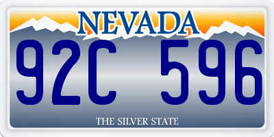 NV license plate 92C596