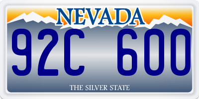 NV license plate 92C600