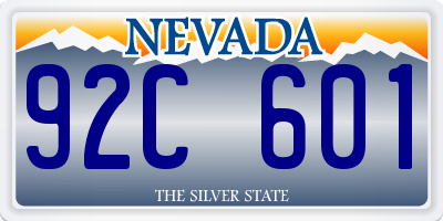 NV license plate 92C601