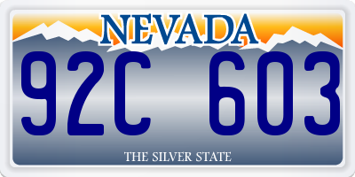 NV license plate 92C603
