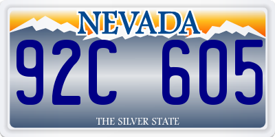 NV license plate 92C605