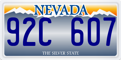 NV license plate 92C607