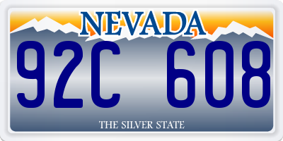 NV license plate 92C608