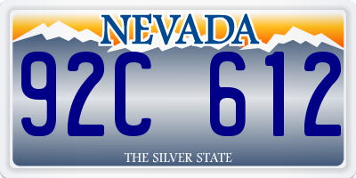 NV license plate 92C612