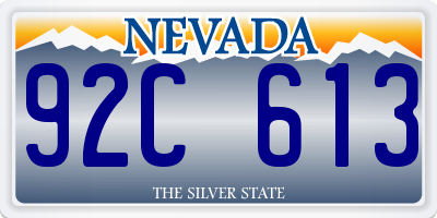 NV license plate 92C613