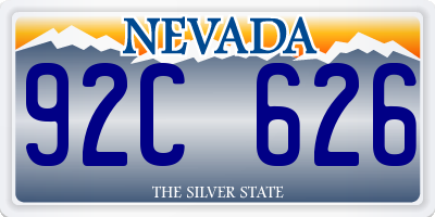 NV license plate 92C626