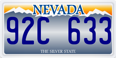 NV license plate 92C633