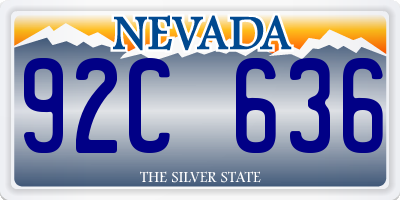 NV license plate 92C636