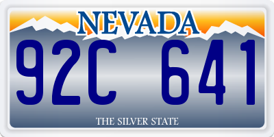 NV license plate 92C641