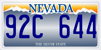 NV license plate 92C644