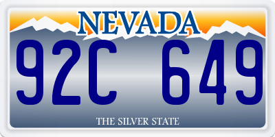 NV license plate 92C649
