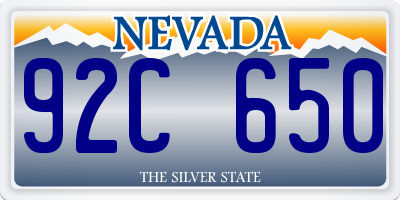 NV license plate 92C650