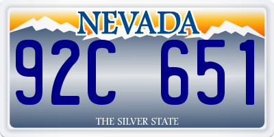 NV license plate 92C651