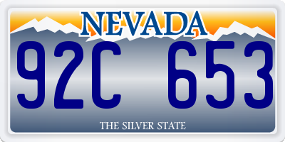 NV license plate 92C653