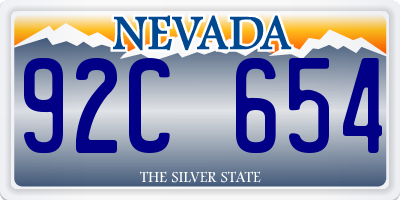 NV license plate 92C654