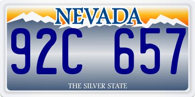 NV license plate 92C657