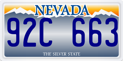 NV license plate 92C663
