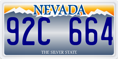 NV license plate 92C664