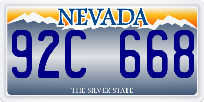 NV license plate 92C668