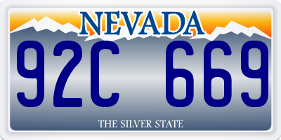 NV license plate 92C669
