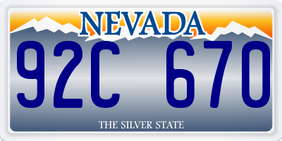 NV license plate 92C670