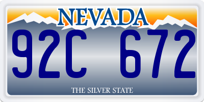 NV license plate 92C672