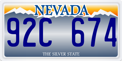 NV license plate 92C674