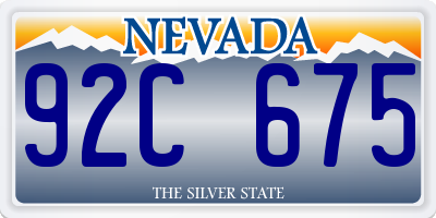 NV license plate 92C675