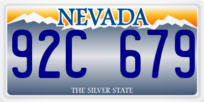 NV license plate 92C679