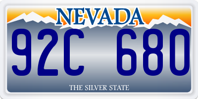 NV license plate 92C680