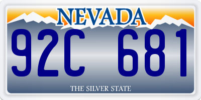 NV license plate 92C681