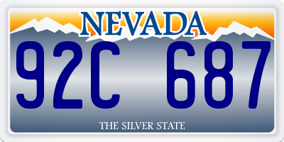 NV license plate 92C687