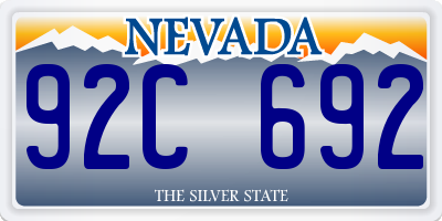 NV license plate 92C692