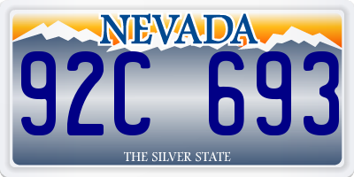 NV license plate 92C693