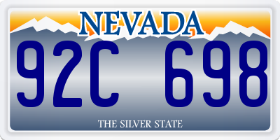 NV license plate 92C698