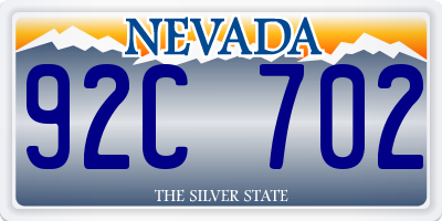 NV license plate 92C702