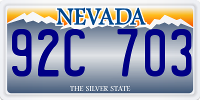 NV license plate 92C703