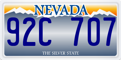 NV license plate 92C707