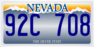 NV license plate 92C708