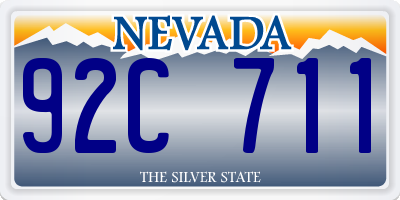 NV license plate 92C711