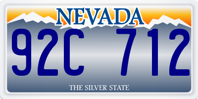 NV license plate 92C712