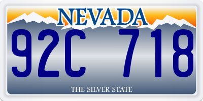 NV license plate 92C718